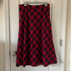 Red & Black Gingham MIDI Skirt